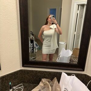 Elegant One-Shoulder White Dress